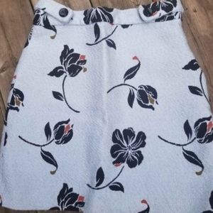Zara floral tweed like short, lined skirt